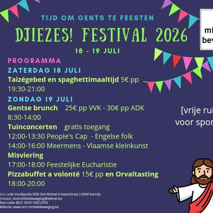 Poster met programma van het Djiezes! Festival