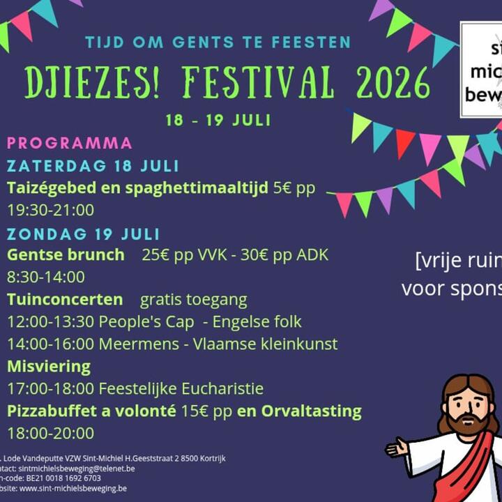 Poster met programma van het Djiezes! Festival
