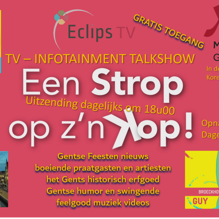 Infotainment TV-Talkshow met Gentse Feesten nieuws, boeiende praatgasten, Gentse humor, het Gents historisch erfgoed en artiesten uit binnen-en buitenland.  De popup TV-studio bevind zich in de lobby van het Ghent Marriott Hotel aan de Korenlei 10 te Gent.