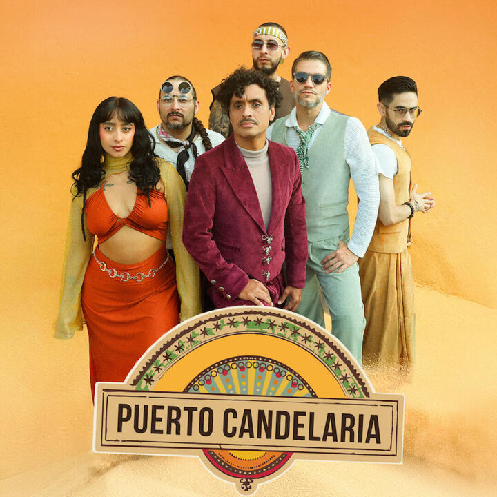 6 coole Colombianen op een oranje wolk