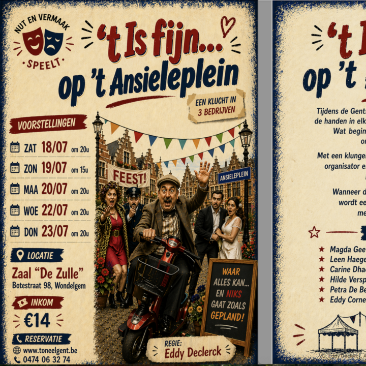 Gentse Fieste klucht: 't Is fijn op 't Ansieleplein