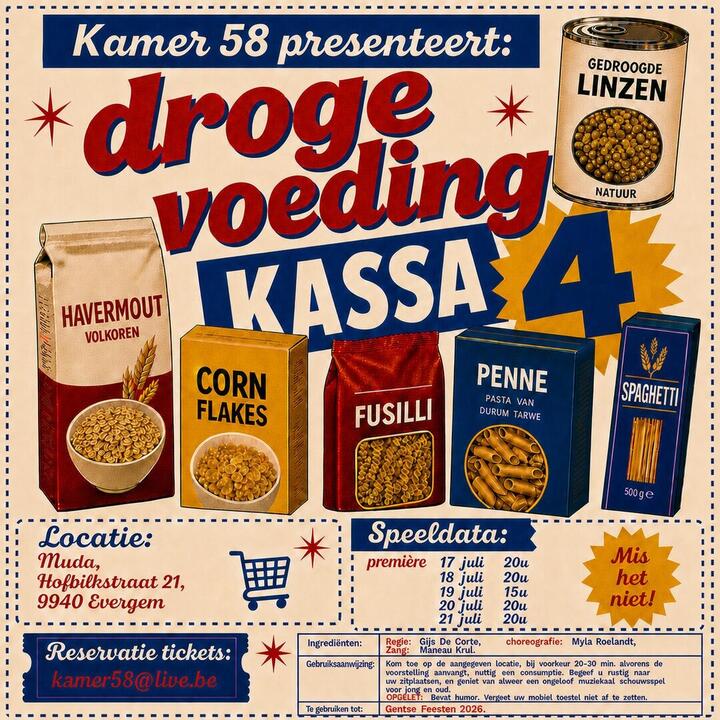 Droge voeding, Kassa 4!