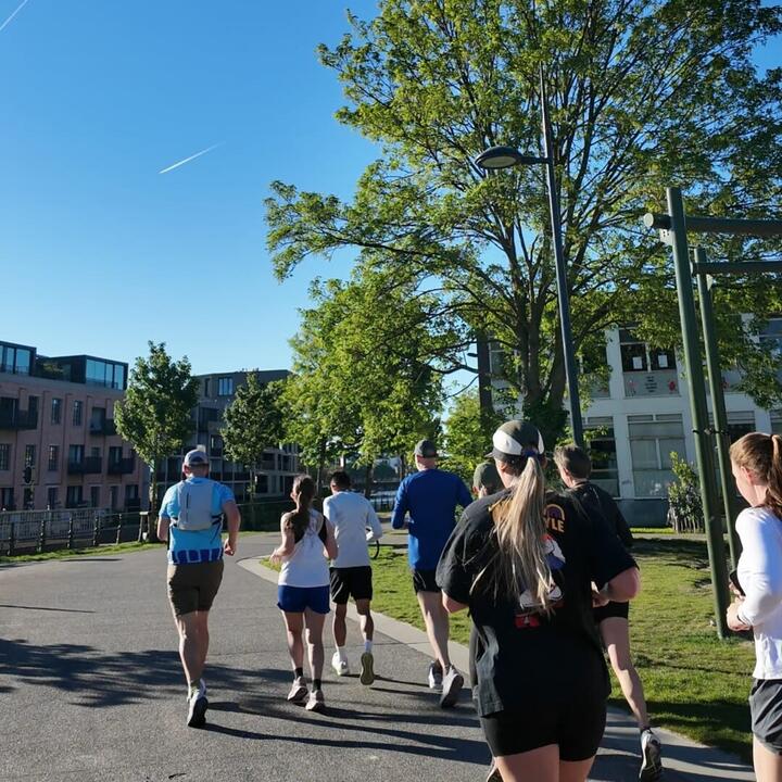 Foto van lopers in het Baudelopark