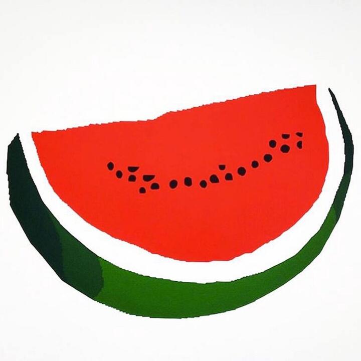 Watermeloen met de kleuren van Palestina