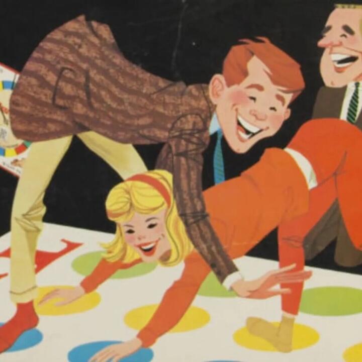 oude tekening van Twister spel