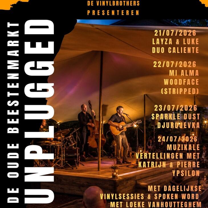an dinsdag 21 tot en met vrijdag 24 juli 2026 krijgt de Oude Beestenmarkt tijdens de Gentse Feesten een verrassende nieuwe invulling. Met ‘Oude Beestenmarkt Unplugged 2026’ presenteren de Vinylbrothers een verfrissend en gevarieerd programma waarin muziekbeleving, ontmoeting en lokale betrokkenheid centraal staan.